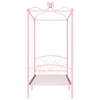 Letto a Baldacchino Rosa in Metallo 90x200 cm cod mxl 59483