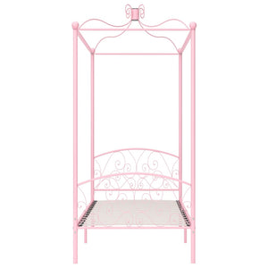 Letto a Baldacchino Rosa in Metallo 90x200 cm cod mxl 59483