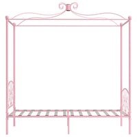 Letto a Baldacchino Rosa in Metallo 90x200 cm cod mxl 59483