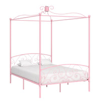 Letto a Baldacchino Rosa in Metallo 120x200 cm cod mxl 65071