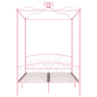 Letto a Baldacchino Rosa in Metallo 120x200 cm cod mxl 65071