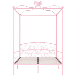 Letto a Baldacchino Rosa in Metallo 120x200 cm cod mxl 65071