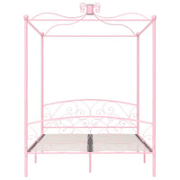 Letto a Baldacchino Rosa in Metallo 180x200 cm cod mxl 60067