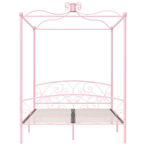 Letto a Baldacchino Rosa in Metallo 180x200 cm cod mxl 60067