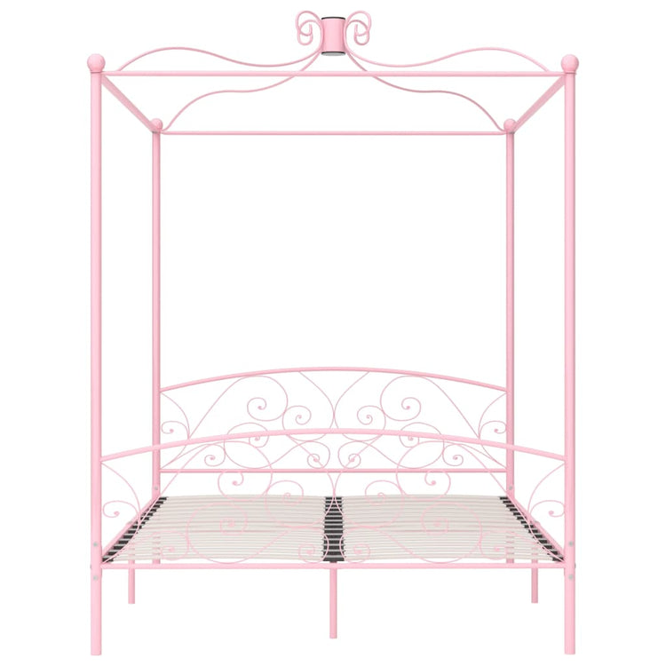 Letto a Baldacchino Rosa in Metallo 180x200 cm cod mxl 60067