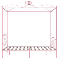 Letto a Baldacchino Rosa in Metallo 180x200 cm cod mxl 60067