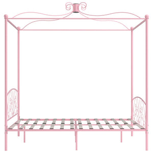 Letto a Baldacchino Rosa in Metallo 180x200 cm cod mxl 60067