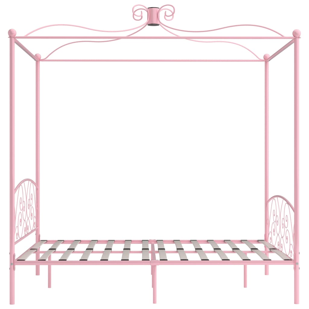 Giroletto a Baldacchino Rosa in Metallo 180x200 cm 284491