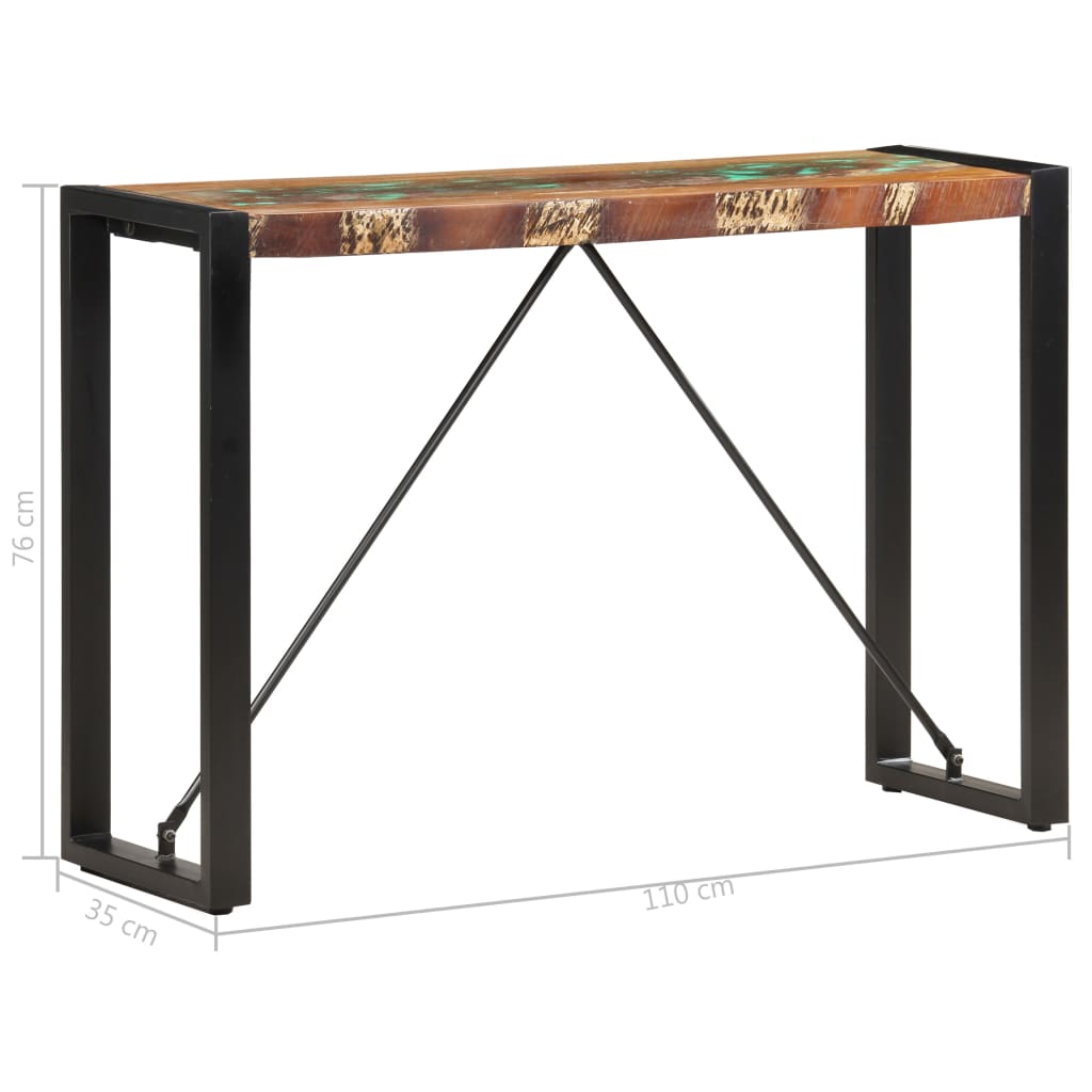 Tavolo Consolle 110x35x76 cm in Legno Massello di Recupero 285946