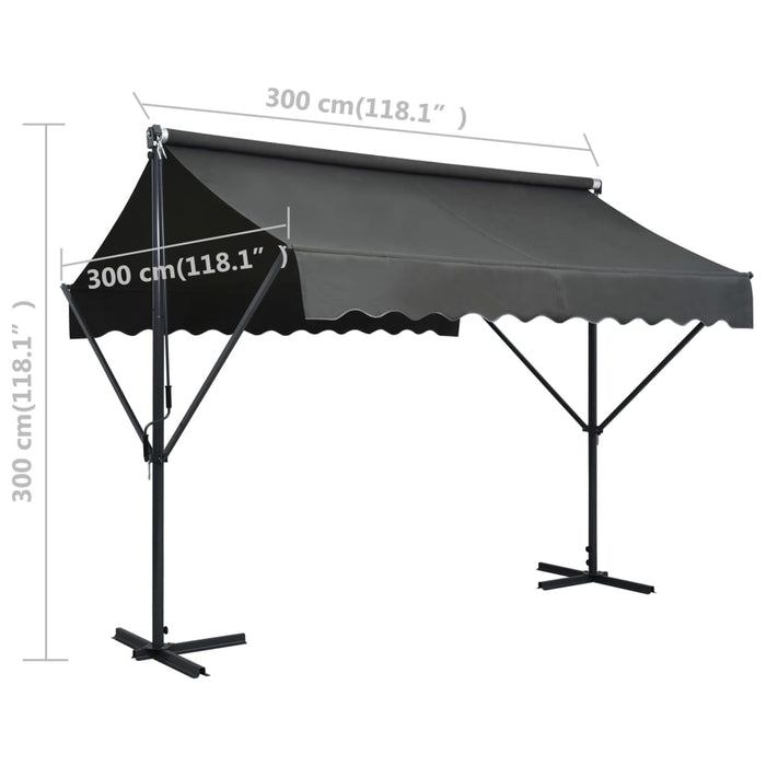 Tenda Parasole con Piedistallo 300x300 cm Antracite 145885