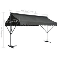 Tenda Parasole con Piedistallo 400x300 cm Antracite cod mxl 64029