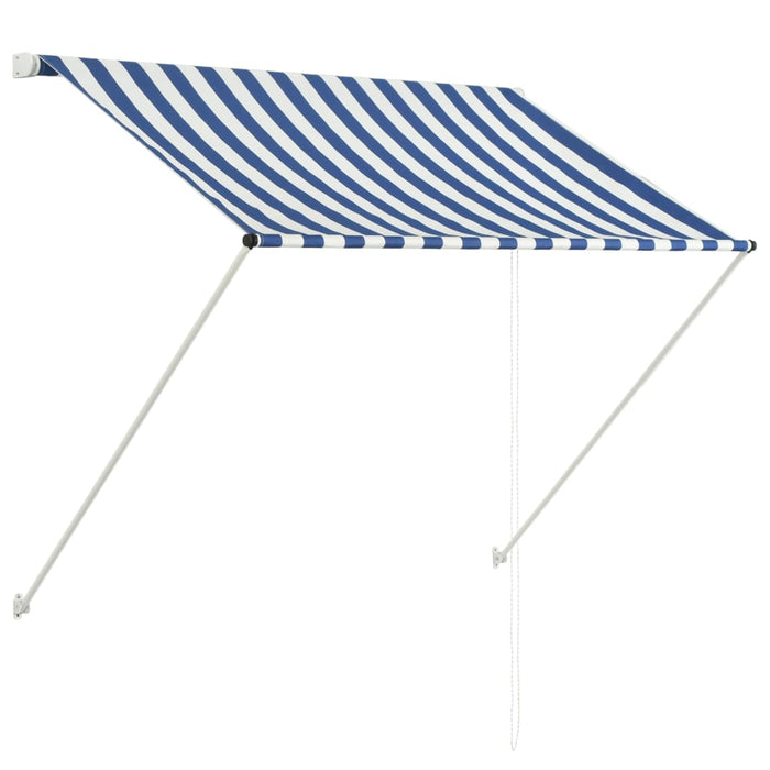 Tenda da Sole Retrattile 100x150 cm Blu e Bianco 145889