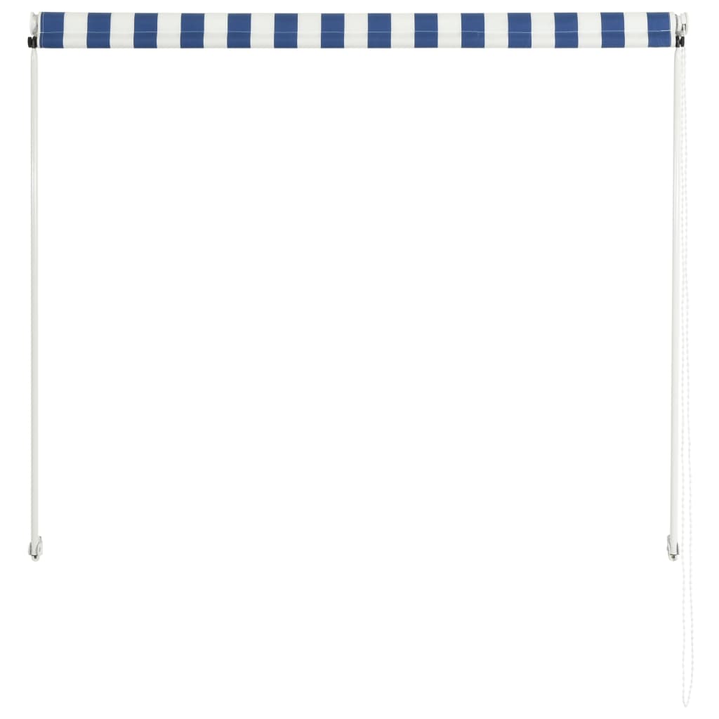 Tenda da Sole Retrattile 100x150 cm Blu e Bianco 145889