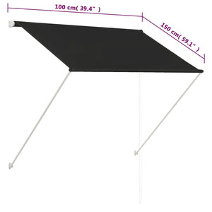 Tenda da Sole Retrattile 100x150 cm Antracite cod mxl 19129