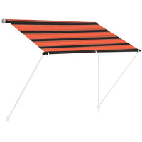 Tenda da Sole Retrattile con LED 100x150 cm Arancione e Marrone