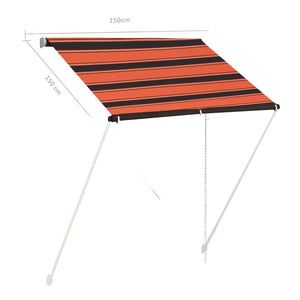 Tenda da Sole Retrattile 150x150 cm Arancione e Marrone cod mxl 20034