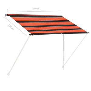 Tenda da Sole Retrattile 200x150 cm Arancione e Marrone