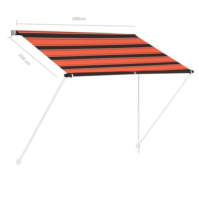 Tenda da Sole Retrattile 200x150 cm Arancione e Marrone