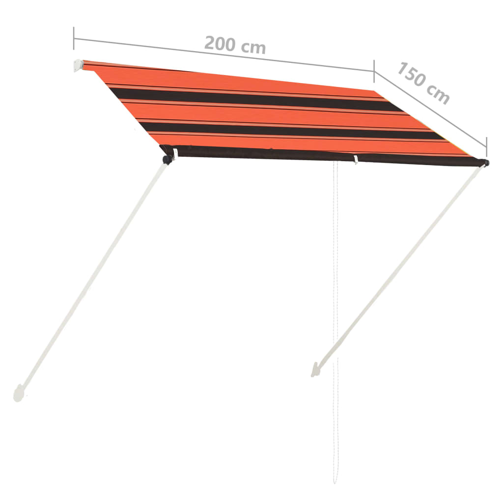 Tenda da Sole Retrattile 200x150 cm Arancione e Marrone