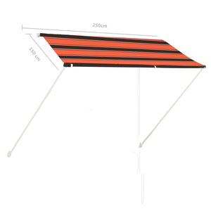 Tenda da Sole Retrattile 250x150 cm Arancione e Marrone 145896