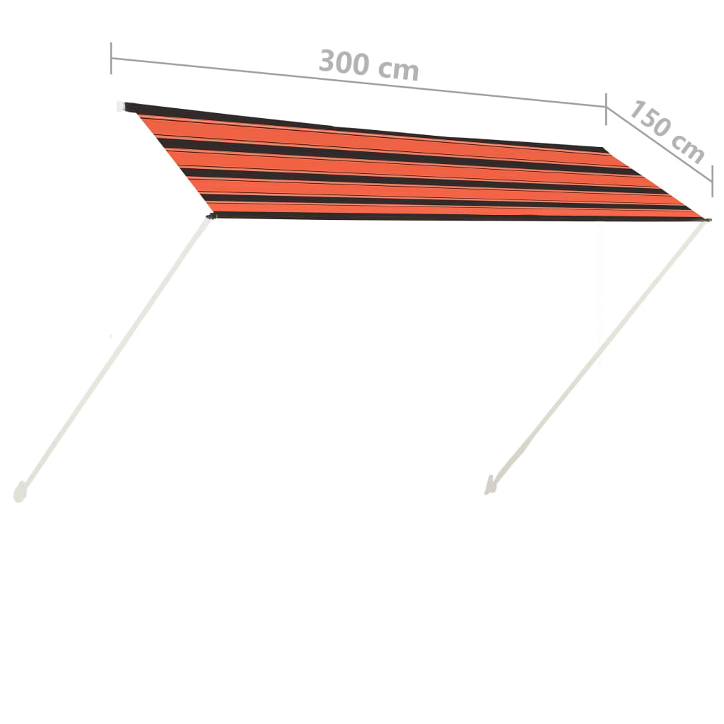 Tenda da Sole Retrattile 300x150 cm Arancione e Marrone