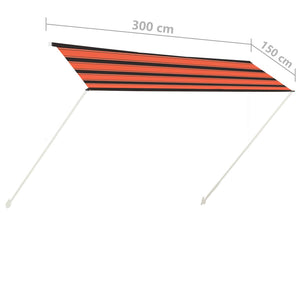 Tenda da Sole Retrattile 300x150 cm Arancione e Marrone 145897