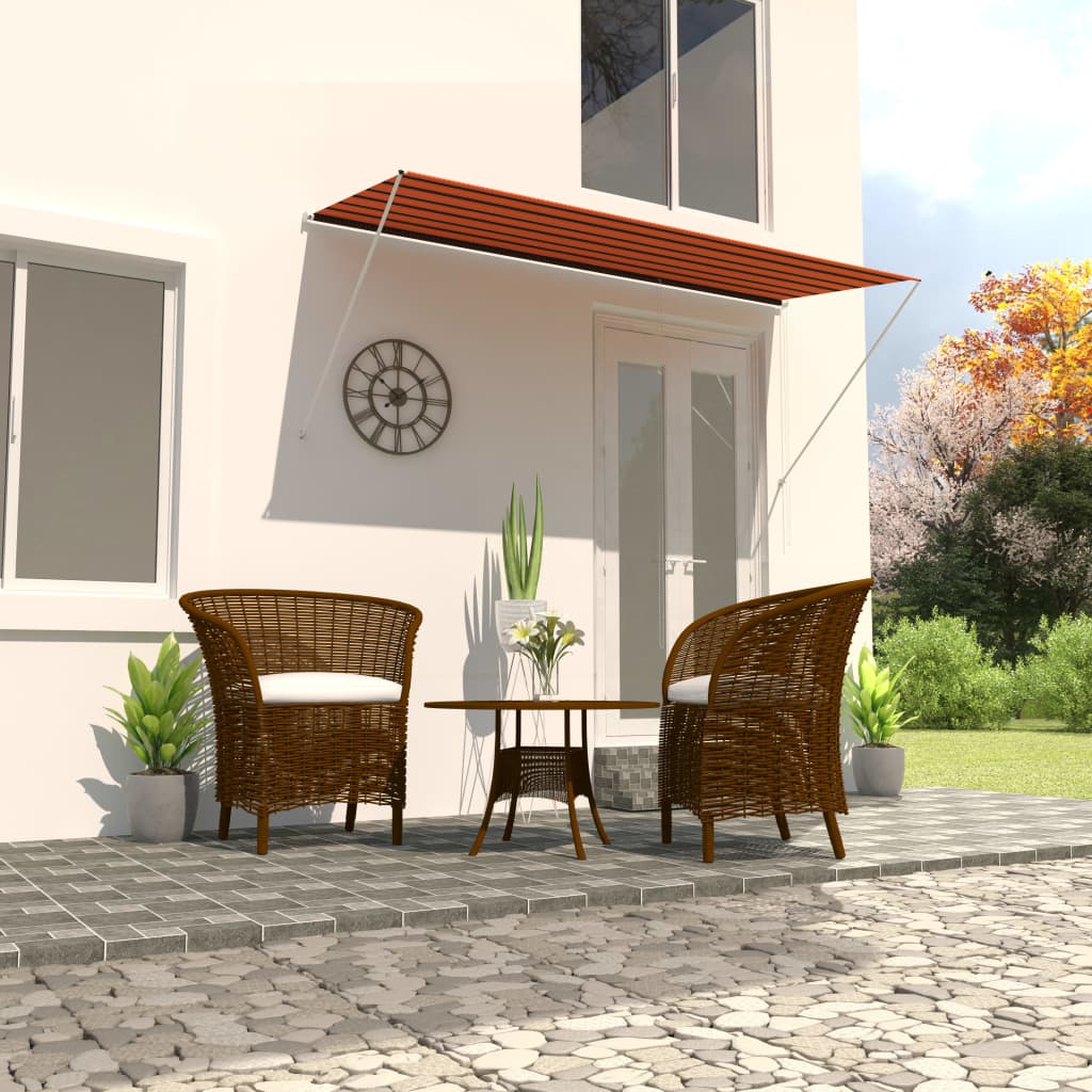 Tenda da Sole Retrattile 300x150 cm Arancione e Marrone 145897