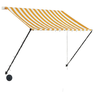 Tenda da Sole Retrattile con LED 150x150 cm Giallo e Bianco 145908