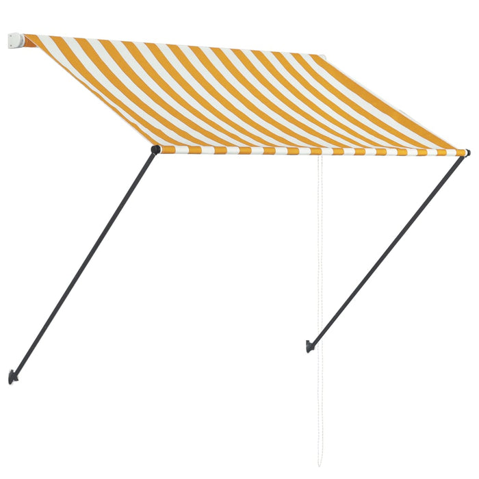 Tenda da Sole Retrattile con LED 150x150 cm Giallo e Bianco 145908