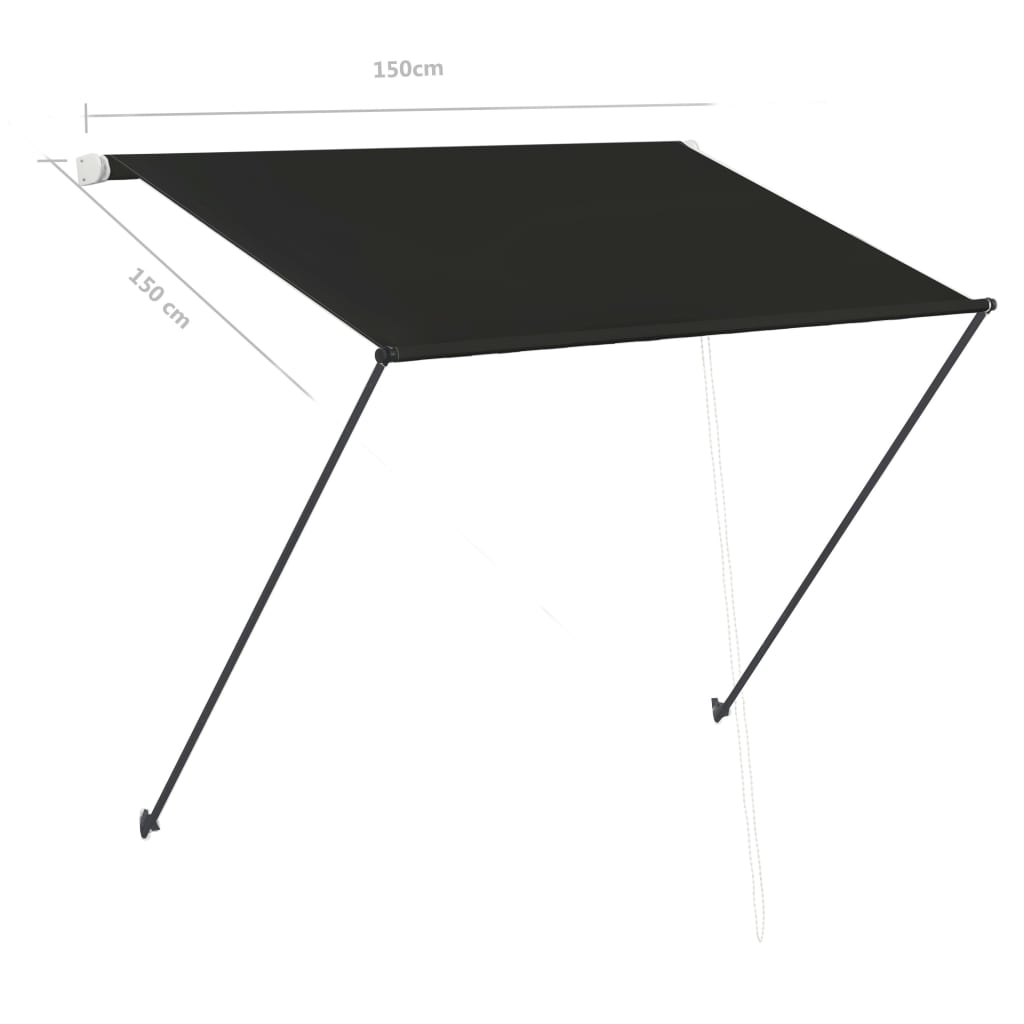 Tenda da Sole Retrattile con LED 150x150 cm Antracite 145915