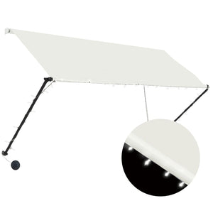 Tenda da Sole Retrattile con LED 250x150 cm Crema 145924