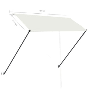 Tenda da Sole Retrattile con LED 250x150 cm Crema cod mxl 13349