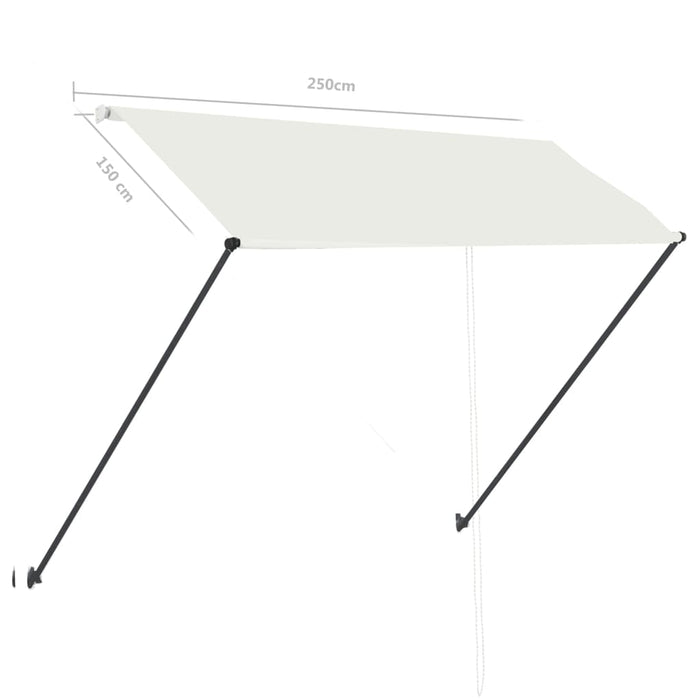 Tenda da Sole Retrattile con LED 250x150 cm Crema cod mxl 13349