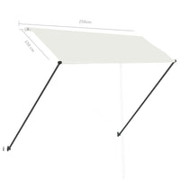 Tenda da Sole Retrattile con LED 250x150 cm Crema 145924