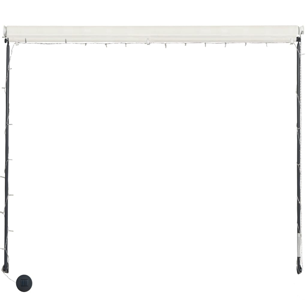 Tenda da Sole Retrattile con LED 300x150 cm Crema 145925