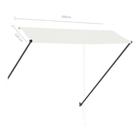 Tenda da Sole Retrattile con LED 300x150 cm Crema 145925