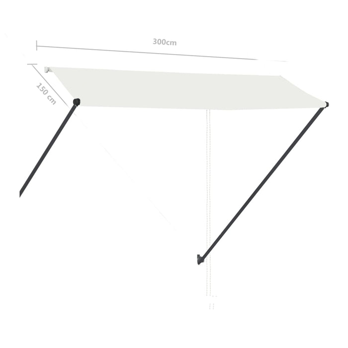 Tenda da Sole Retrattile con LED 300x150 cm Crema 145925