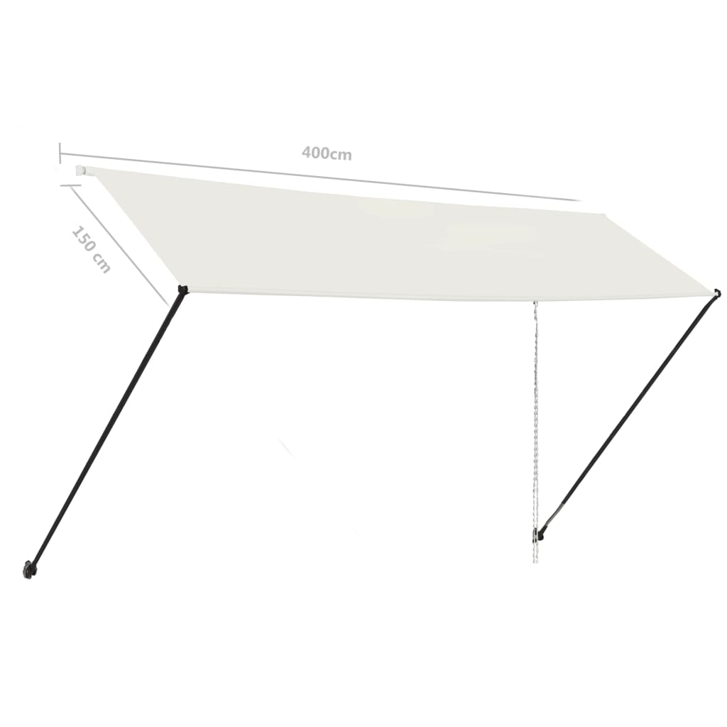 Tenda da Sole Retrattile con LED 400x150 cm Crema cod mxl 17124