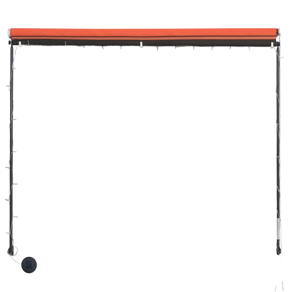 Tenda da Sole Retrattile con LED 300x150 cm Arancione e Marrone 145932