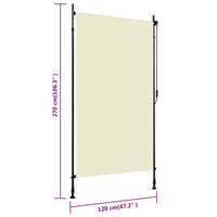 Tenda a Rullo per Esterni 120x270 cm Crema cod mxl 52998