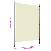 Tenda a Rullo per Esterni 150x270 cm Crema