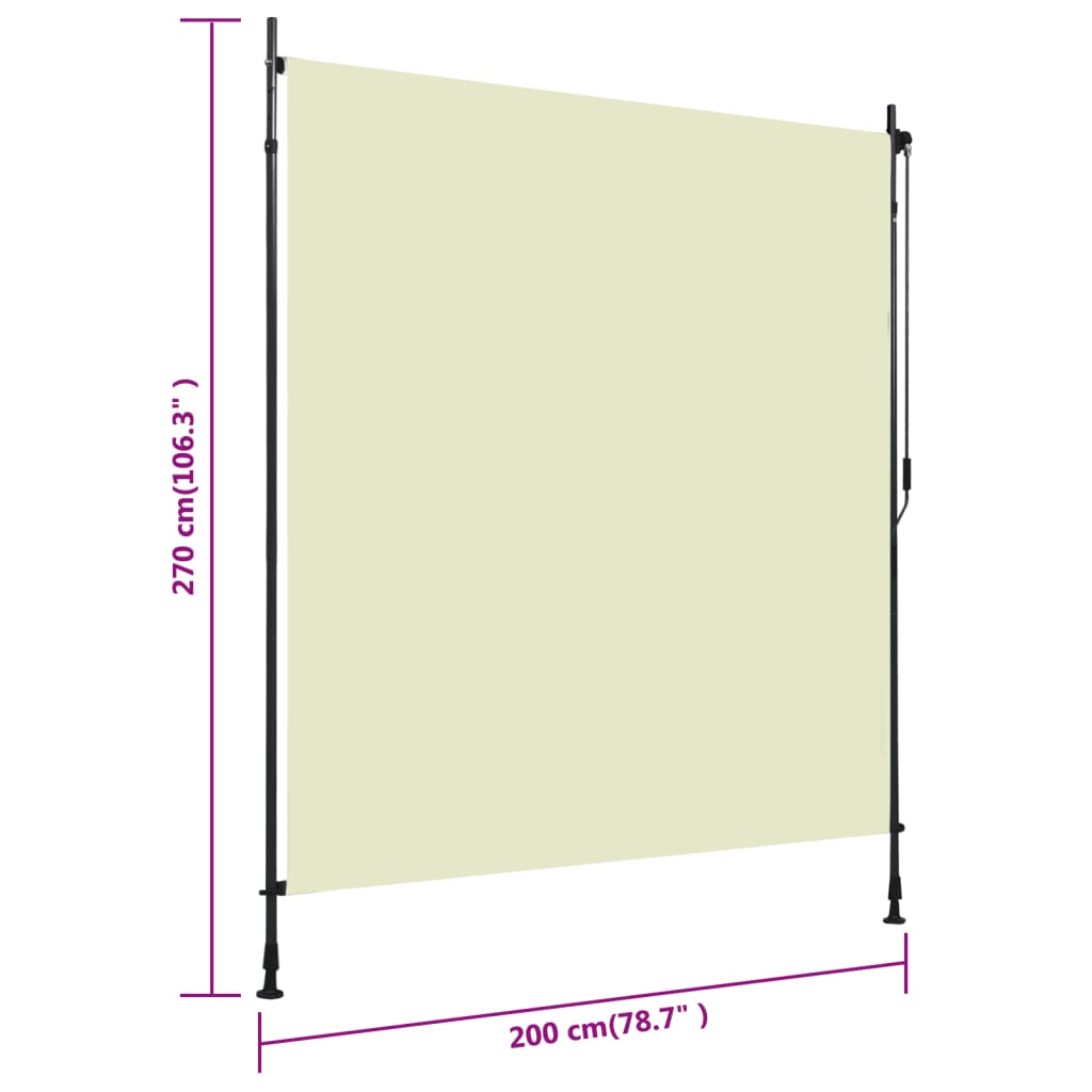 Tenda a Rullo per Esterni 200x270 cm Crema 145942