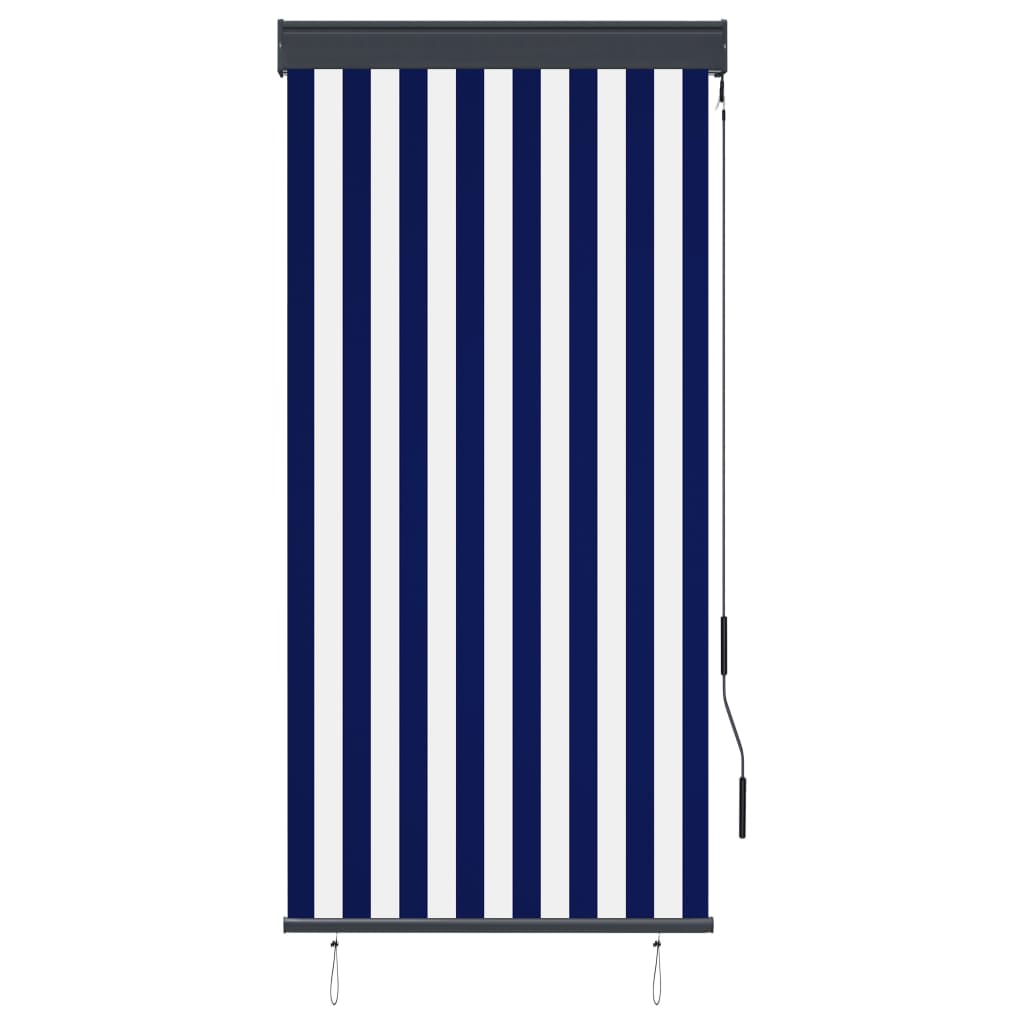 Tenda a Rullo per Esterni 80x250 cm Blu e Bianca 145949