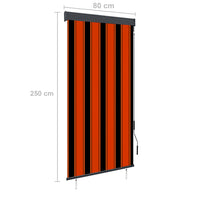 Tenda a Rullo per Esterni 80x250 cm Bianca e Marrone