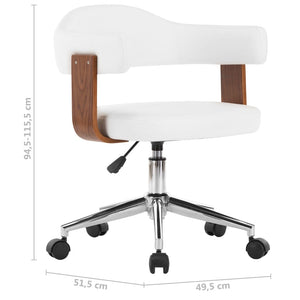 Sedia da Pranzo Girevole Bianca in Legno Ricurvo e Similpelle cod mxl 13256