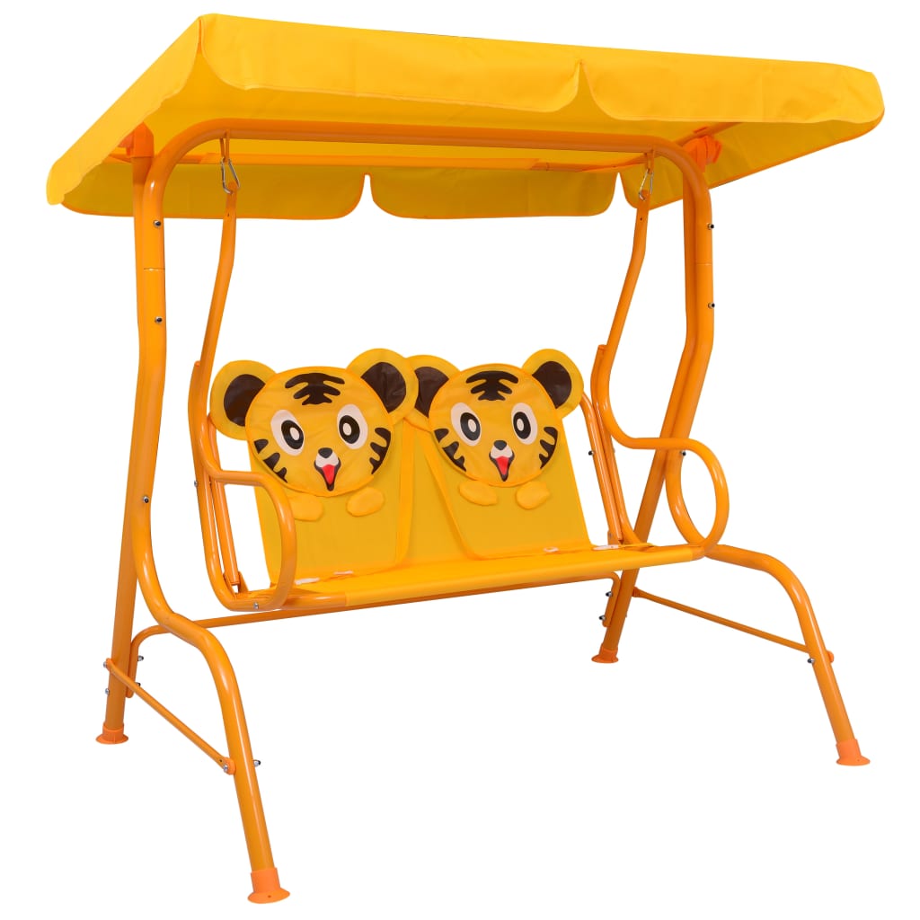 Dondolo a Panchina per Bambini Giallo 115x75x110 cm in Tessuto cod mxl 43169