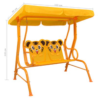 Dondolo a Panchina per Bambini Giallo 115x75x110 cm in Tessuto cod mxl 43169