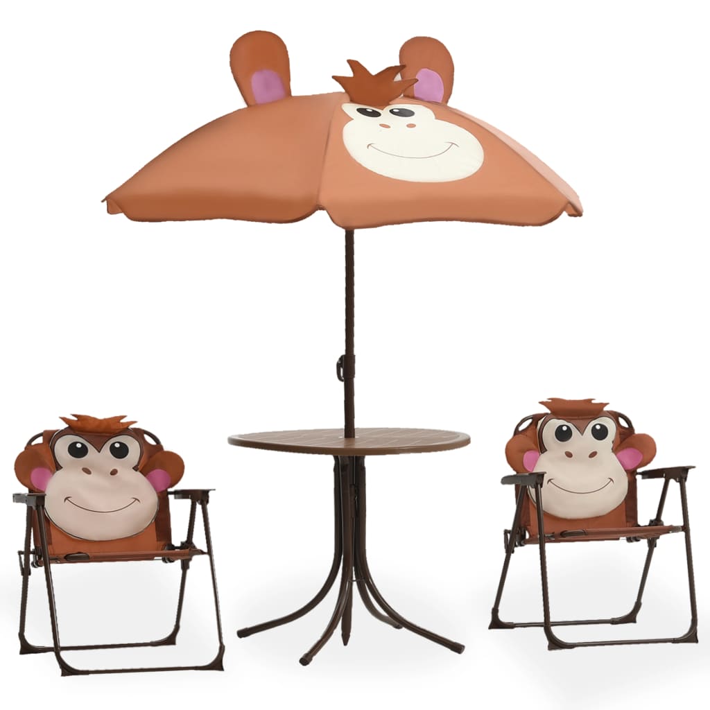 Set da Bistrot da Giardino per Bambini con Ombrellone Marrone 48099