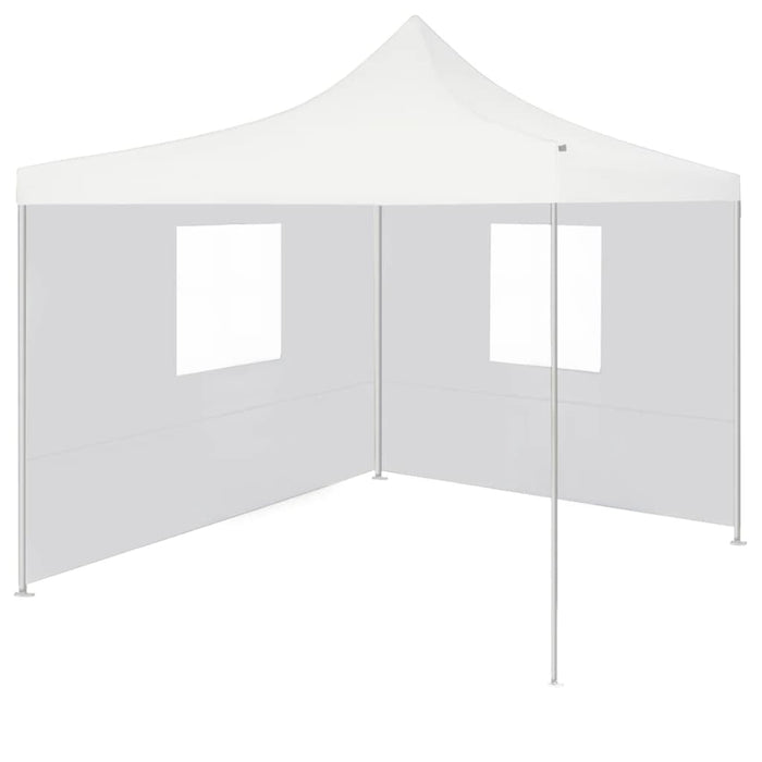 Gazebo Pieghevole Professionale 2 Pareti 3x3m Acciaio Bianco cod mxl 65969