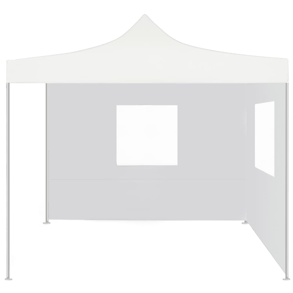 Gazebo Pieghevole Professionale 2 Pareti 3x3m Acciaio Bianco cod mxl 65969